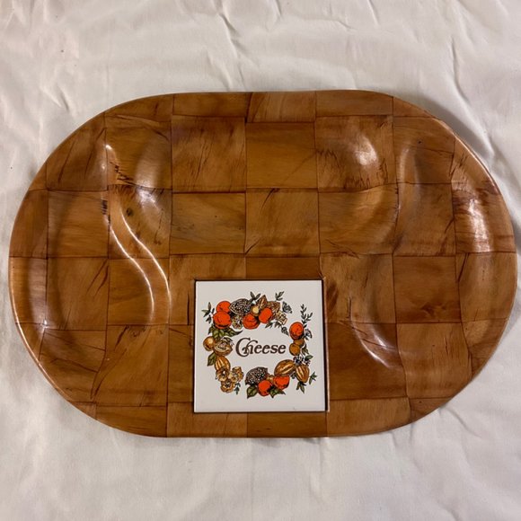 Vtg Spice Of Life Cheese Board Appetizer Tray Divided Charcuterie Spreaders - Picture 1 of 2